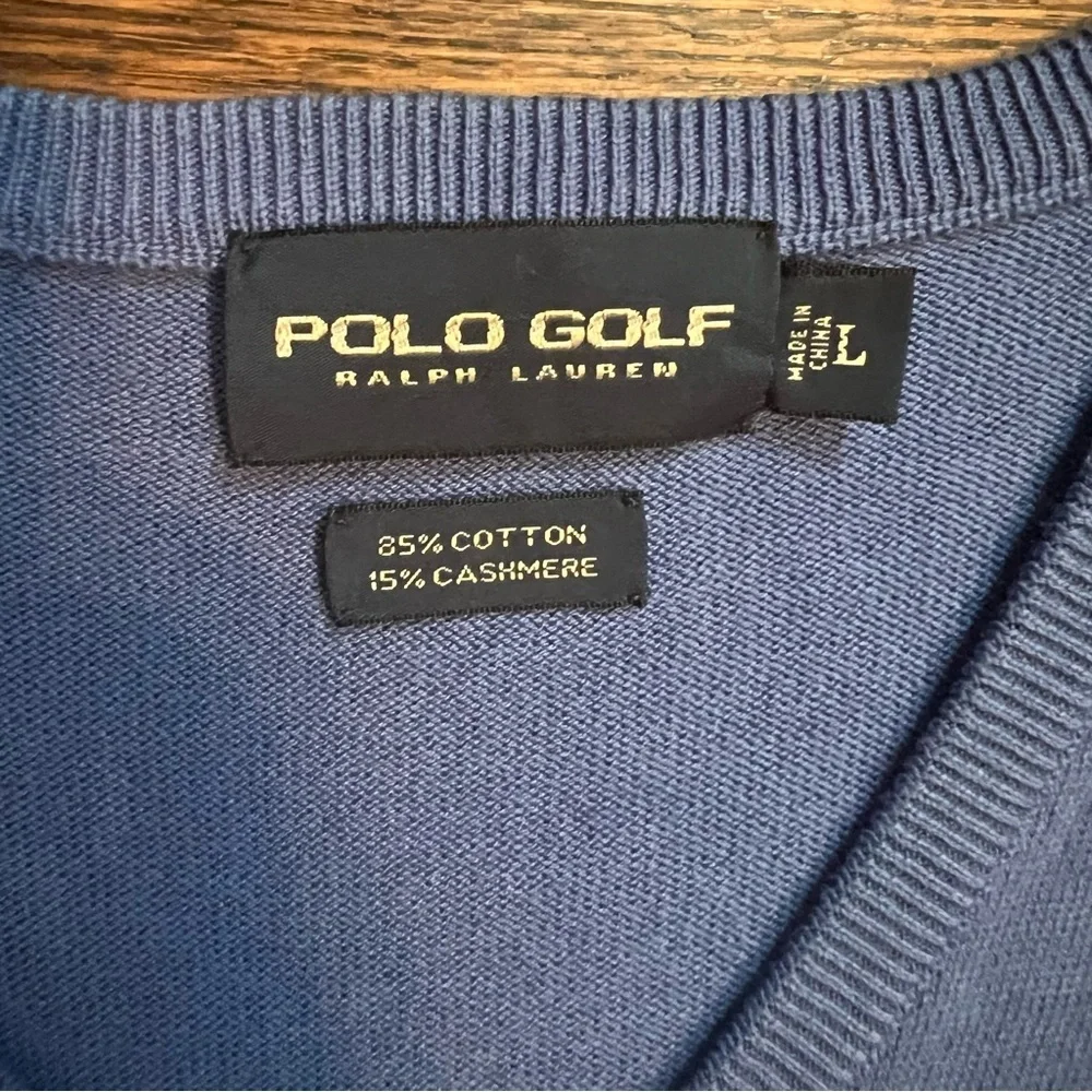 Polo golf by Ralph Lauren Men's V-Neck Blue Sweater Vest